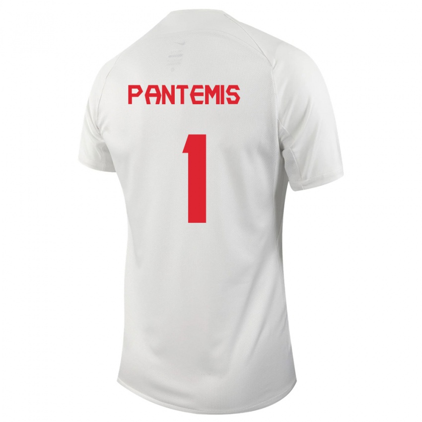 Kinder Kanadische James Pantemis #1 Weiß Auswärtstrikot Trikot 24-26 T-Shirt Belgien