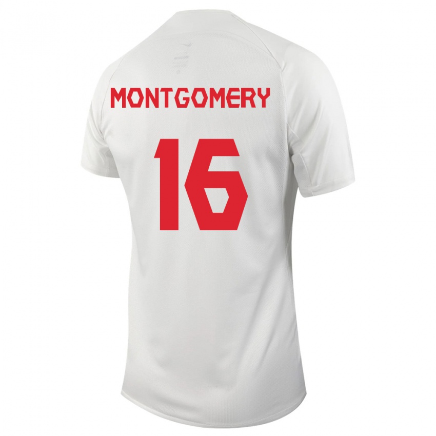 Kinder Kanadische Callum Montgomery #16 Weiß Auswärtstrikot Trikot 24-26 T-Shirt Belgien