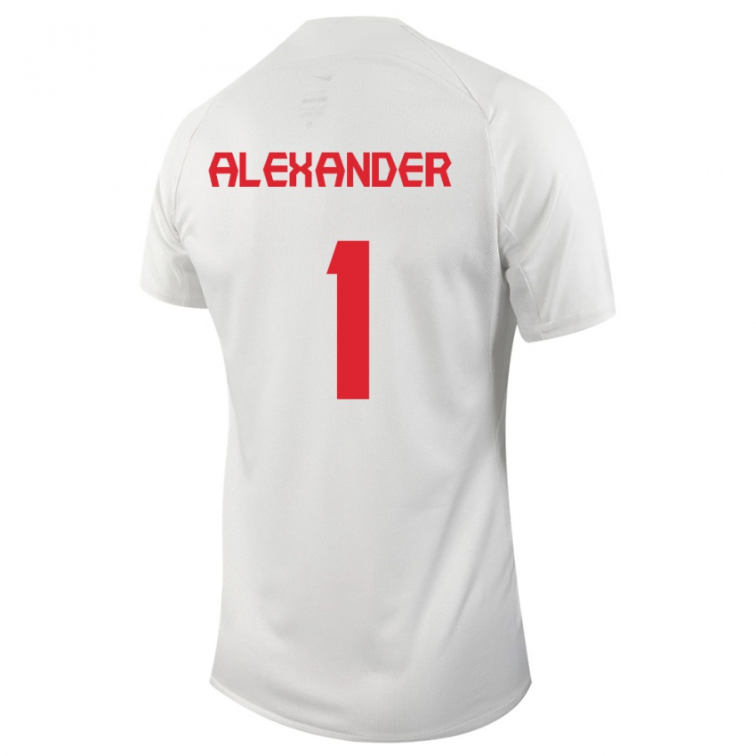 Kinder Kanadische Ben Alexander #1 Weiß Auswärtstrikot Trikot 24-26 T-Shirt Belgien