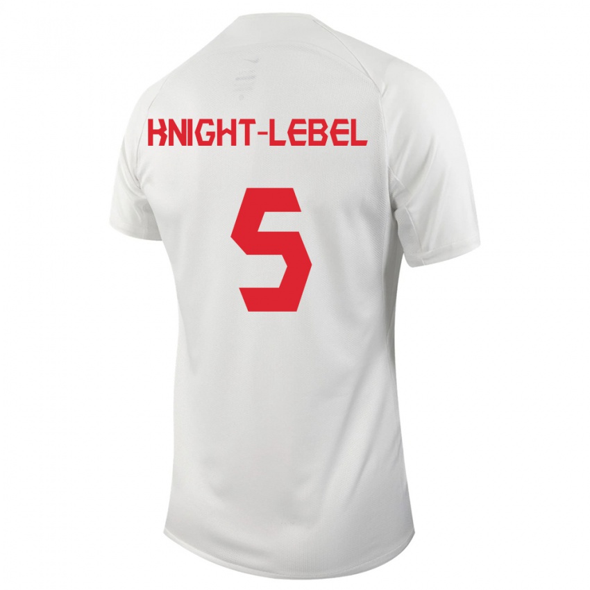 Kinder Kanadische Jamie Knight Lebel #5 Weiß Auswärtstrikot Trikot 24-26 T-Shirt Belgien