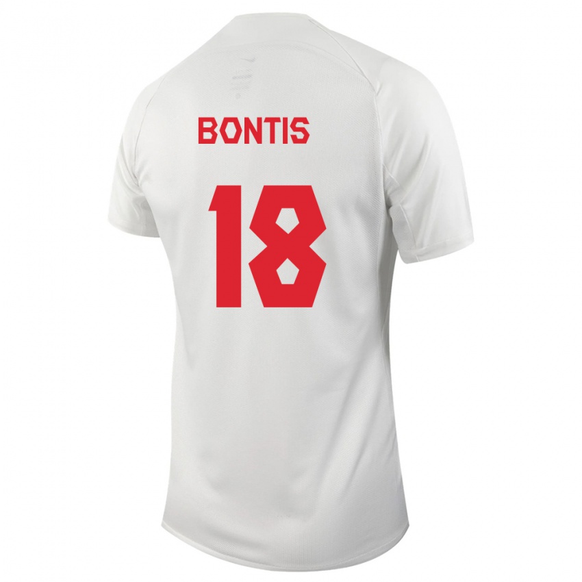 Enfant Maillot Canada Dino Bontis #18 Blanc Tenues Extérieur 24-26 T-Shirt Belgique