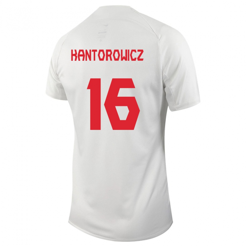 Kinder Kanadische Dominic Kantorowicz #16 Weiß Auswärtstrikot Trikot 24-26 T-Shirt Belgien
