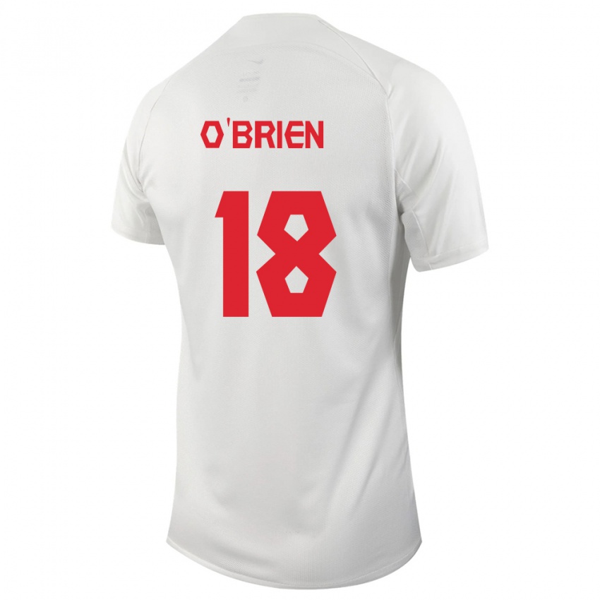 Kinder Kanadische Alexander O'brien #18 Weiß Auswärtstrikot Trikot 24-26 T-Shirt Belgien