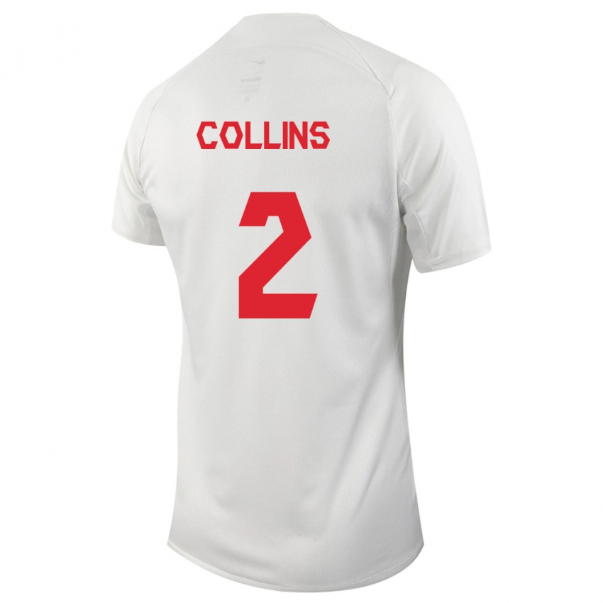 Kinder Kanadische Sydney Collins #2 Weiß Auswärtstrikot Trikot 24-26 T-Shirt Belgien