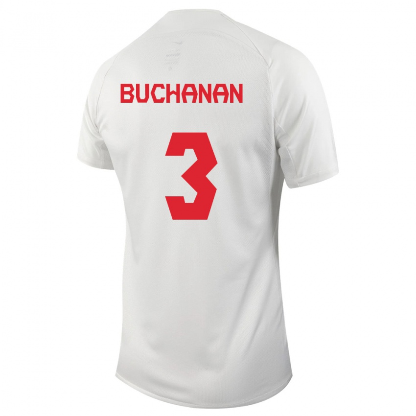 Enfant Maillot Canada Kadeisha Buchanan #3 Blanc Tenues Extérieur 24-26 T-Shirt Belgique