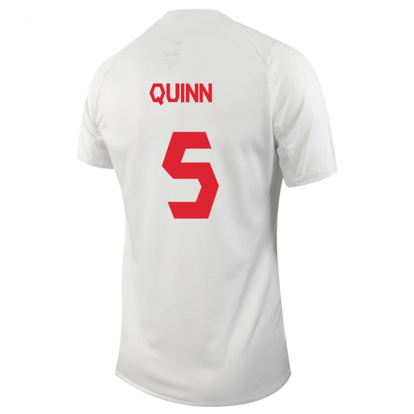 Kinder Kanadische Quinn #5 Weiß Auswärtstrikot Trikot 24-26 T-Shirt Belgien