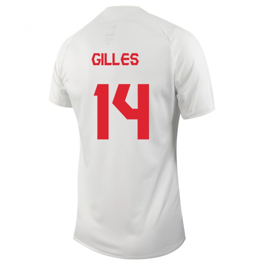 Kinder Kanadische Vanessa Gilles #14 Weiß Auswärtstrikot Trikot 24-26 T-Shirt Belgien