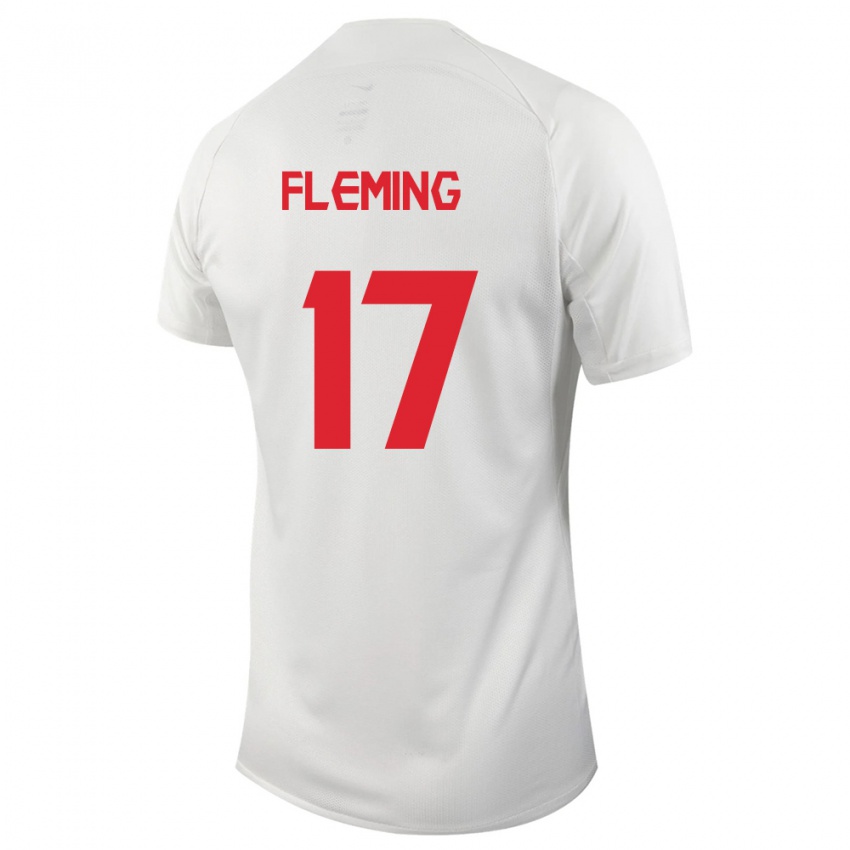 Kinder Kanadische Jessie Fleming #17 Weiß Auswärtstrikot Trikot 24-26 T-Shirt Belgien