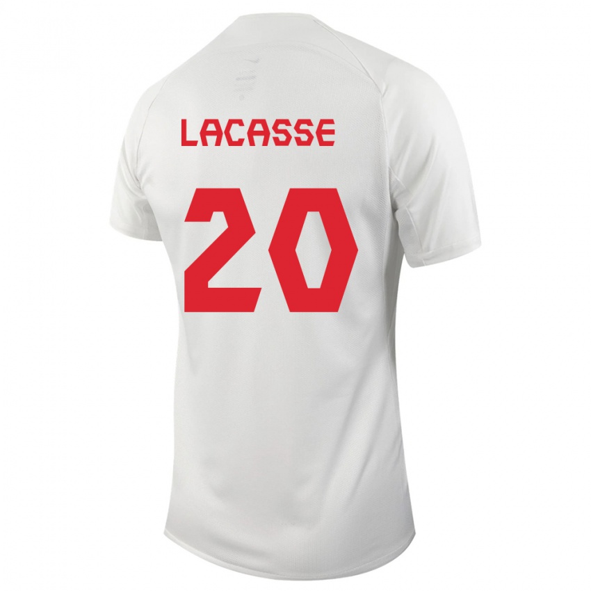 Kinder Kanadische Cloe Lacasse #20 Weiß Auswärtstrikot Trikot 24-26 T-Shirt Belgien