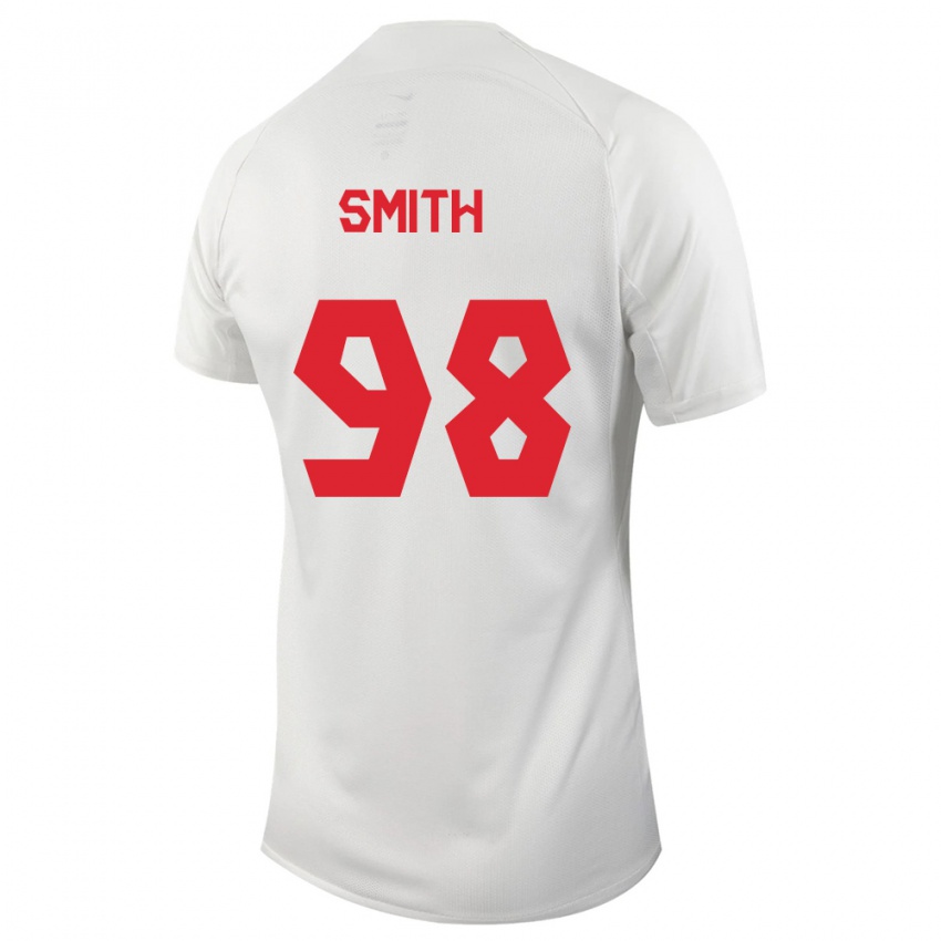Kinder Kanadische Olivia Smith #98 Weiß Auswärtstrikot Trikot 24-26 T-Shirt Belgien