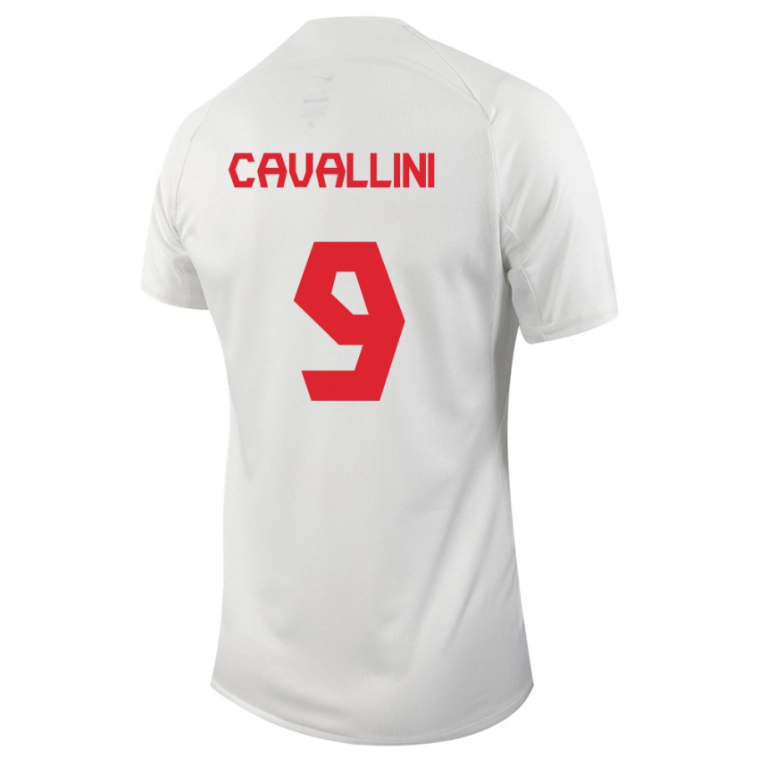 Kinder Kanadische Lucas Cavallini #9 Weiß Auswärtstrikot Trikot 24-26 T-Shirt Belgien