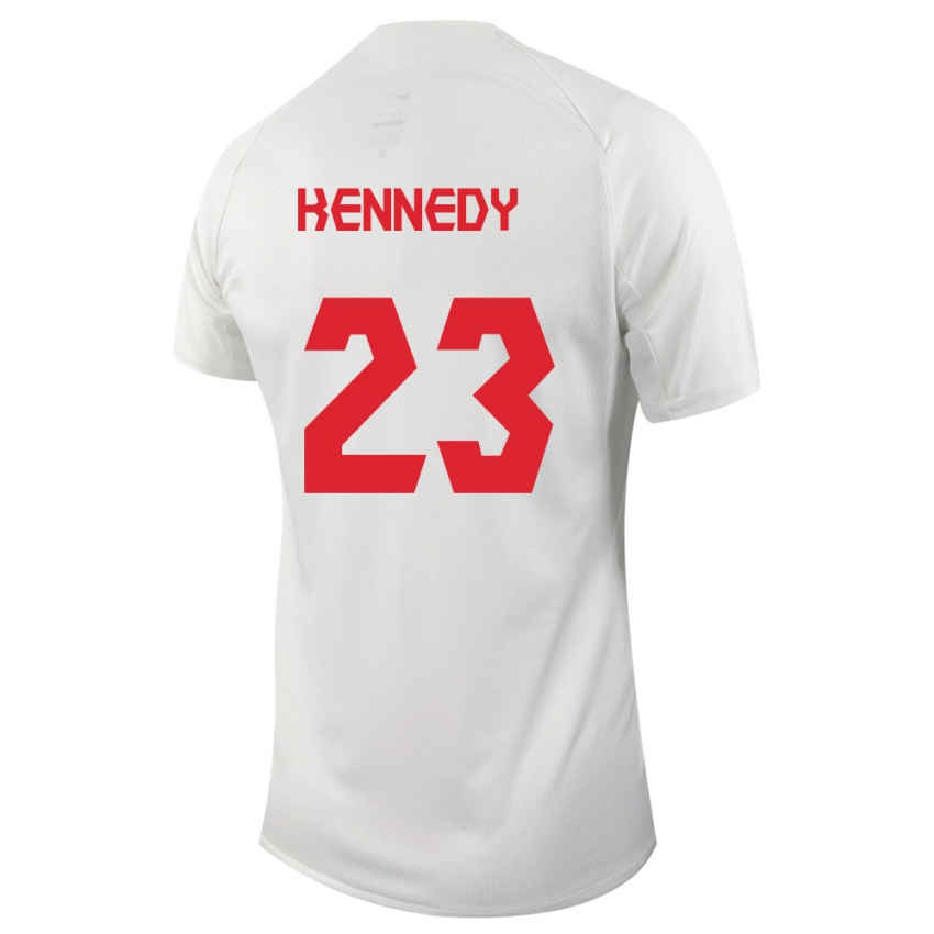 Kinder Kanadische Scott Kennedy #23 Weiß Auswärtstrikot Trikot 24-26 T-Shirt Belgien