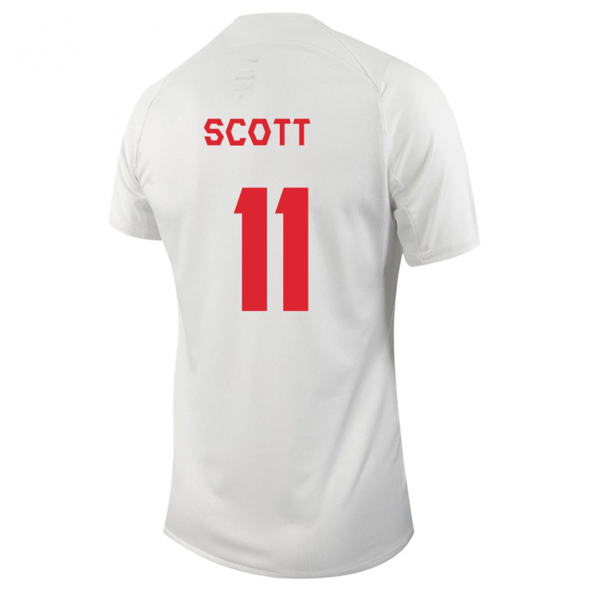 Kinder Kanadische Desiree Scott #11 Weiß Auswärtstrikot Trikot 24-26 T-Shirt Belgien