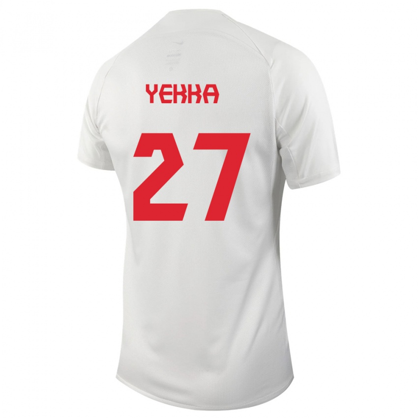 Kinder Kanadische Sura Yekka #27 Weiß Auswärtstrikot Trikot 24-26 T-Shirt Belgien