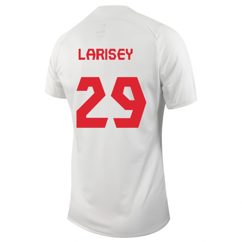Kinder Kanadische Clarissa Larisey #29 Weiß Auswärtstrikot Trikot 24-26 T-Shirt Belgien