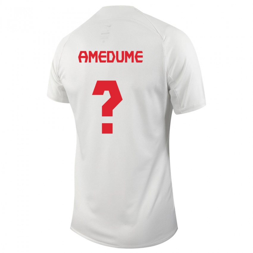 Kinder Kanadische Paul Amedume #0 Weiß Auswärtstrikot Trikot 24-26 T-Shirt Belgien