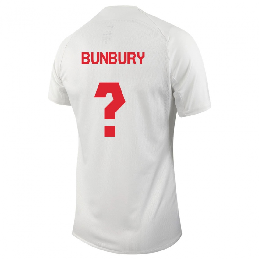 Kinder Kanadische Mataeo Bunbury #0 Weiß Auswärtstrikot Trikot 24-26 T-Shirt Belgien