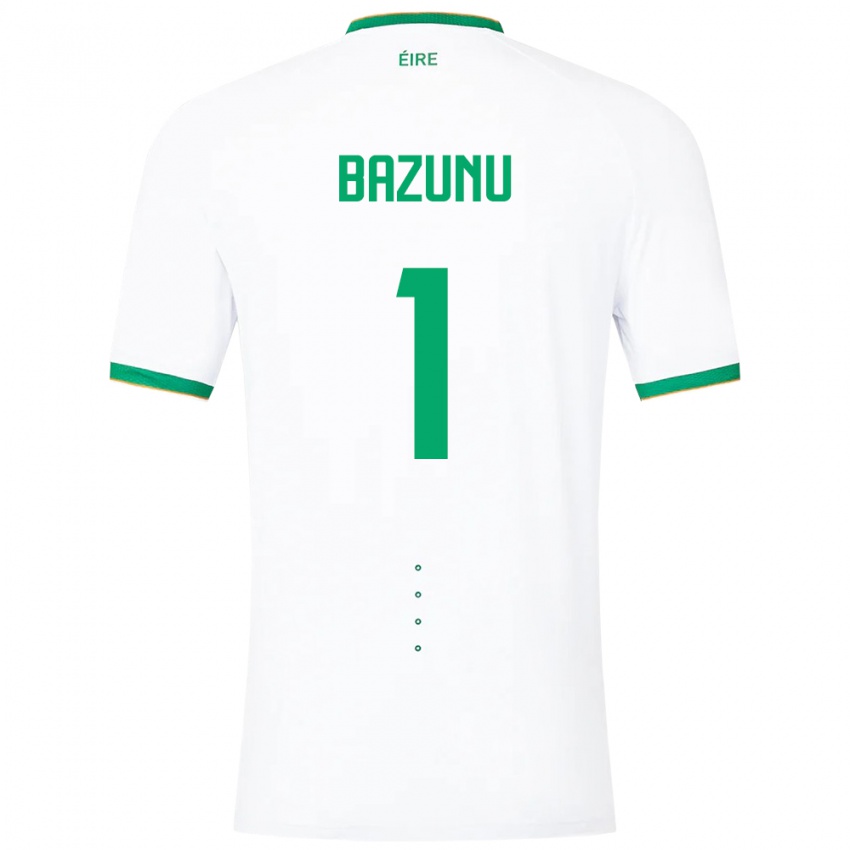 Kinder Irische Gavin Bazunu #1 Weiß Auswärtstrikot Trikot 24-26 T-Shirt Belgien