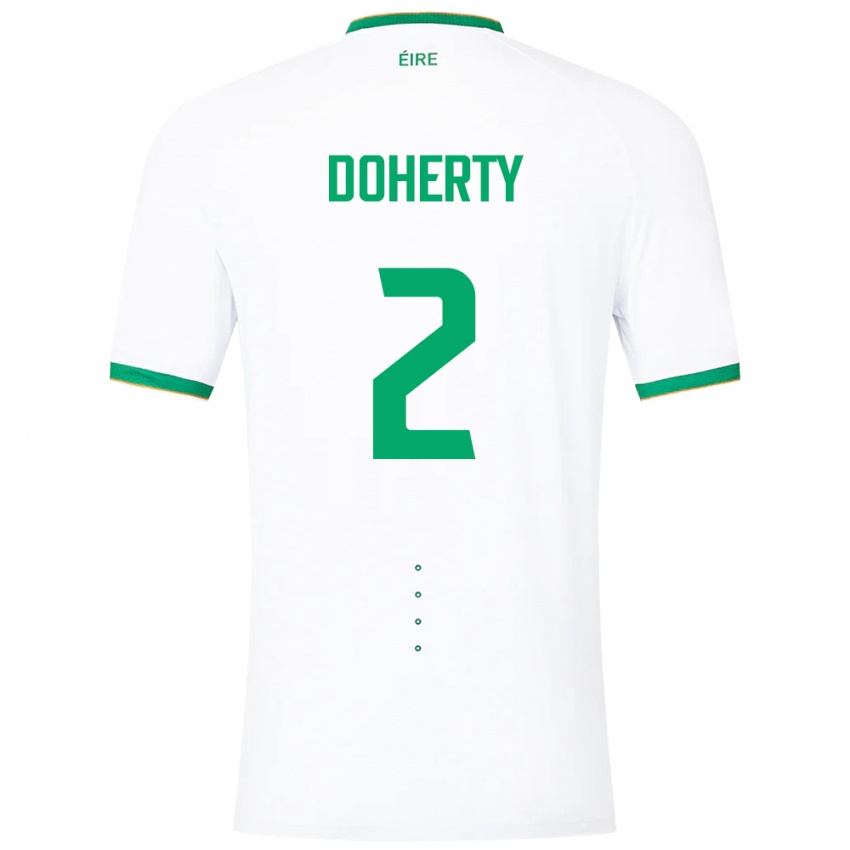 Kinder Irische Matt Doherty #2 Weiß Auswärtstrikot Trikot 24-26 T-Shirt Belgien