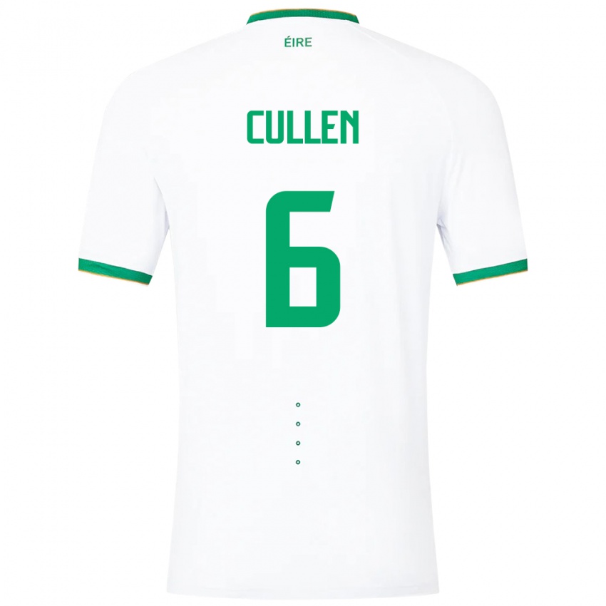 Kinder Irische Josh Cullen #6 Weiß Auswärtstrikot Trikot 24-26 T-Shirt Belgien