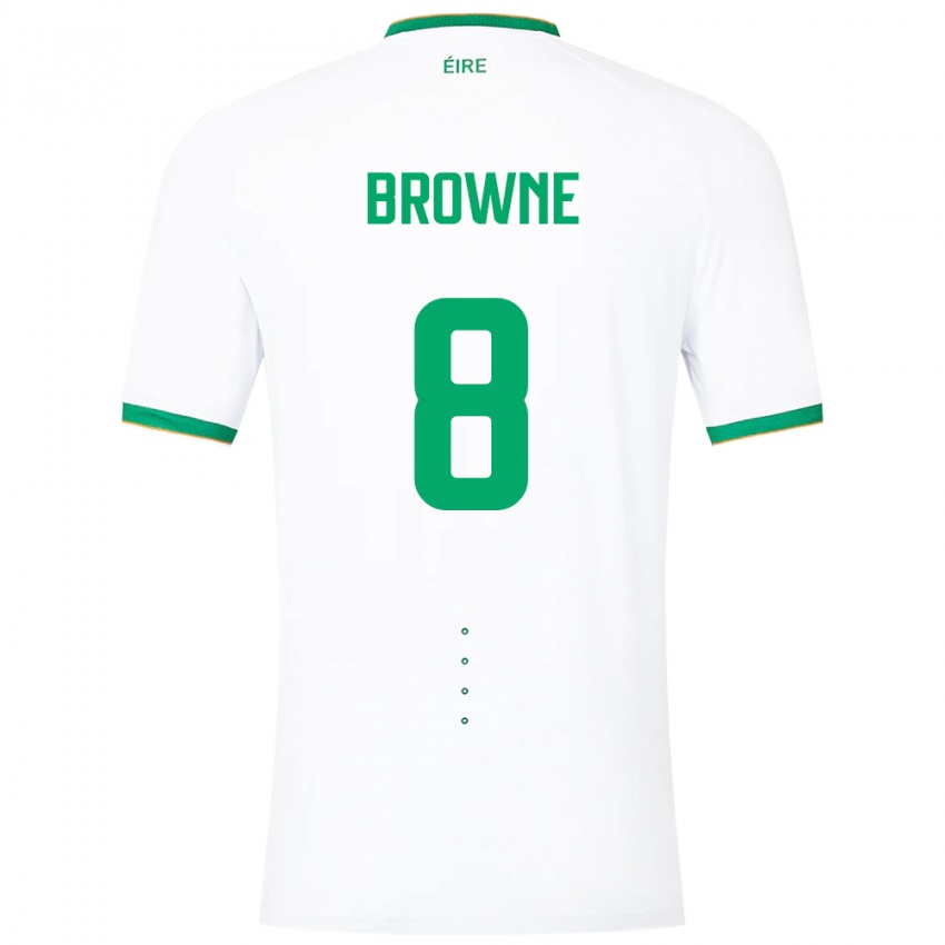 Kinder Irische Alan Browne #8 Weiß Auswärtstrikot Trikot 24-26 T-Shirt Belgien