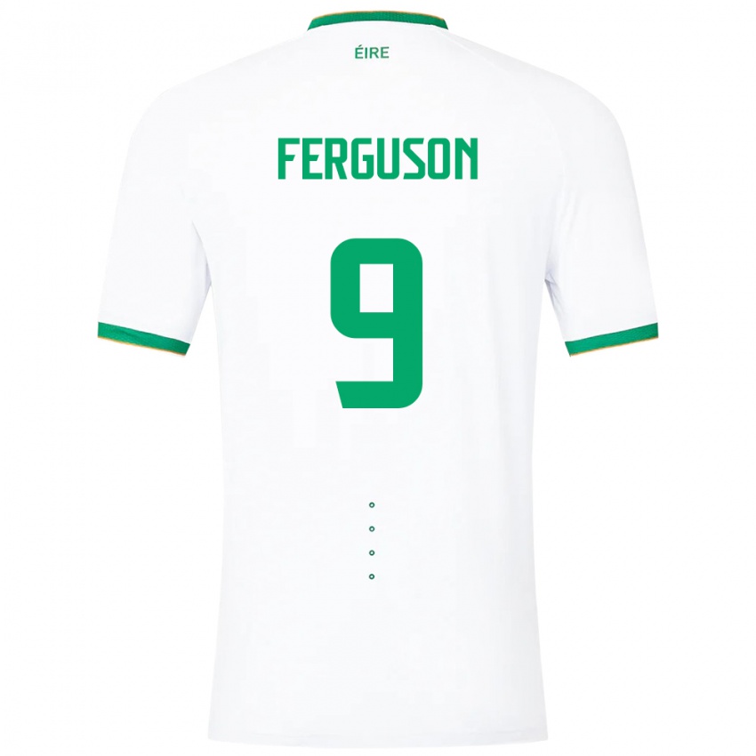 Kinder Irische Evan Ferguson #9 Weiß Auswärtstrikot Trikot 24-26 T-Shirt Belgien