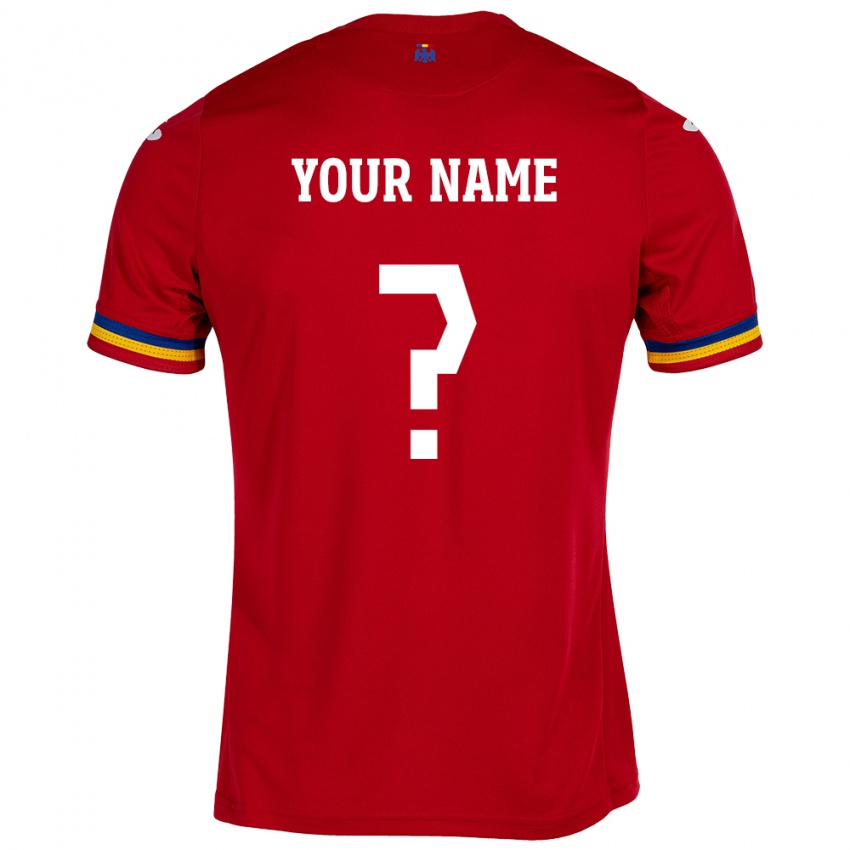 Enfant Maillot Roumanie Votre Nom #0 Rouge Tenues Extérieur 24-26 T-Shirt Belgique