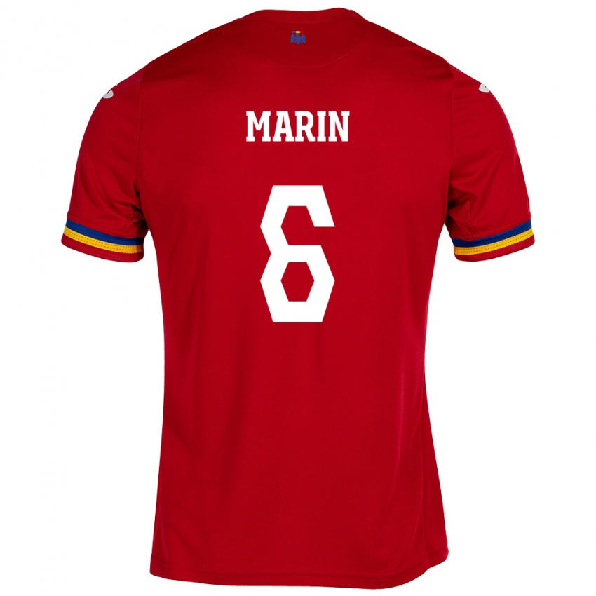 Enfant Maillot Roumanie Marius Marin #6 Rouge Tenues Extérieur 24-26 T-Shirt Belgique