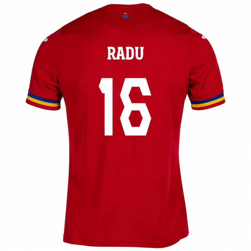 Kinderen Roemenië Andrei Radu #16 Rood Uitshirt Uittenue 24-26 T-Shirt België