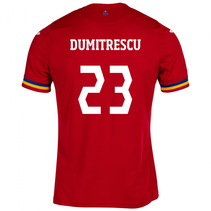 Enfant Maillot Roumanie Andres Dumitrescu #23 Rouge Tenues Extérieur 24-26 T-Shirt Belgique