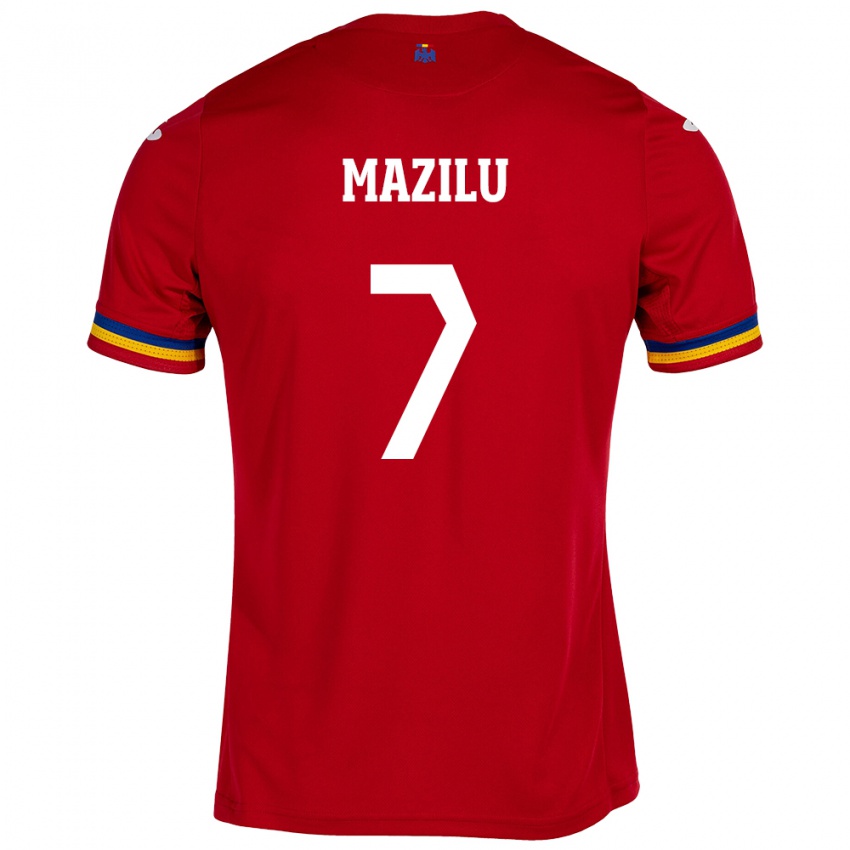Kinderen Roemenië Adrian Mazilu #7 Rood Uitshirt Uittenue 24-26 T-Shirt België