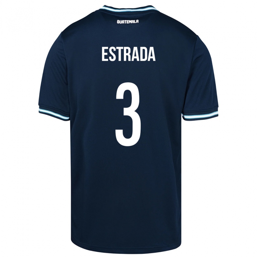 Kinder Guatemala Carlos Estrada #3 Blau Auswärtstrikot Trikot 24-26 T-Shirt Belgien