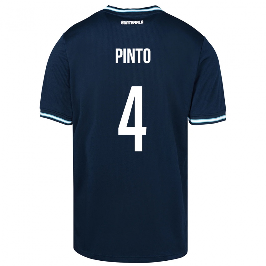 Kinder Guatemala José Carlos Pinto #4 Blau Auswärtstrikot Trikot 24-26 T-Shirt Belgien