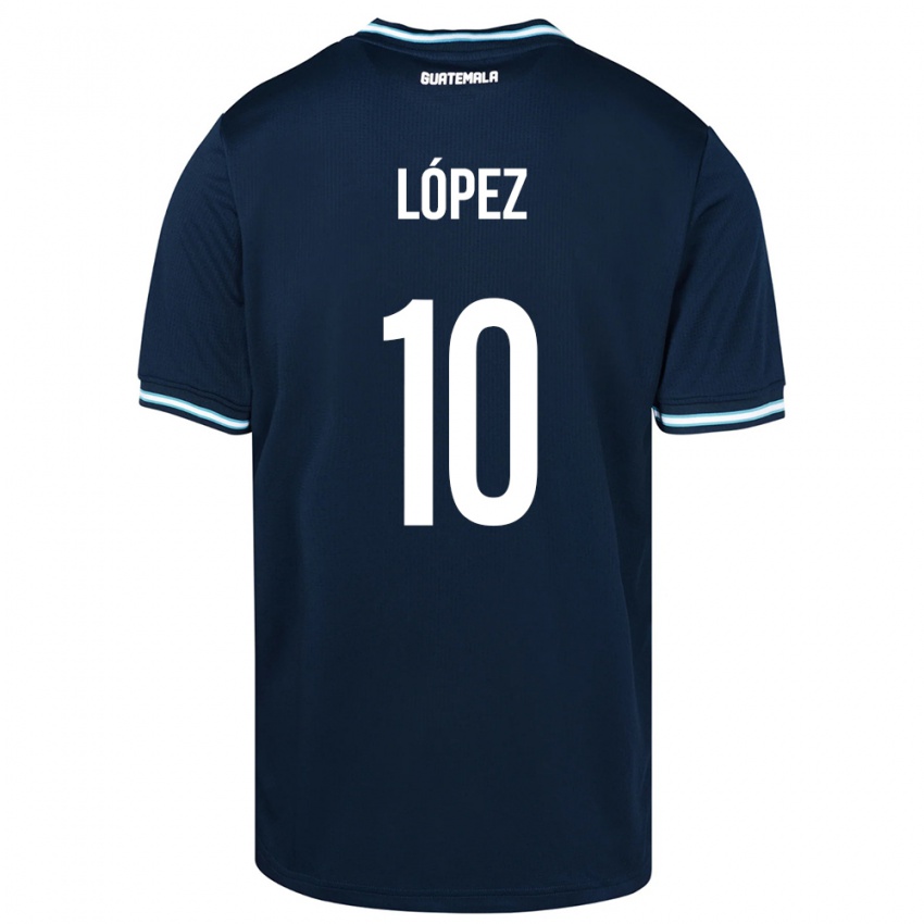Kinder Guatemala Antonio López #10 Blau Auswärtstrikot Trikot 24-26 T-Shirt Belgien