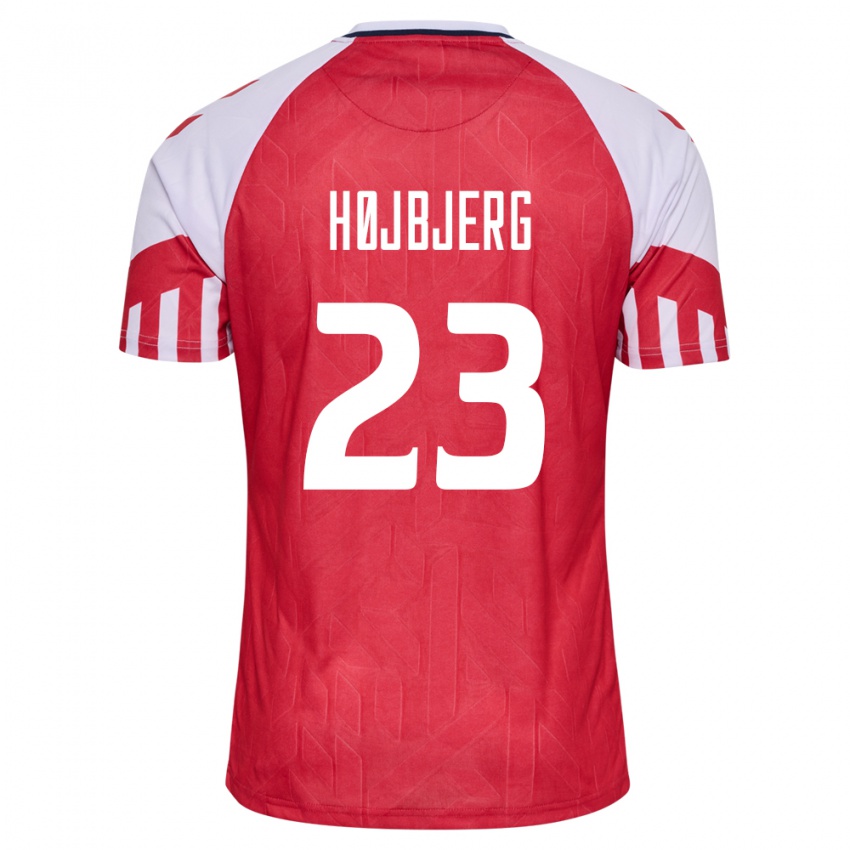 Herren Dänische Pierre Emile Hojbjerg #23 Rot Heimtrikot Trikot 24-26 T-Shirt Belgien