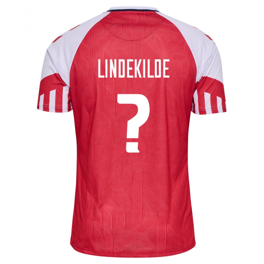 Herren Dänische Jonatan Lindekilde #0 Rot Heimtrikot Trikot 24-26 T-Shirt Belgien