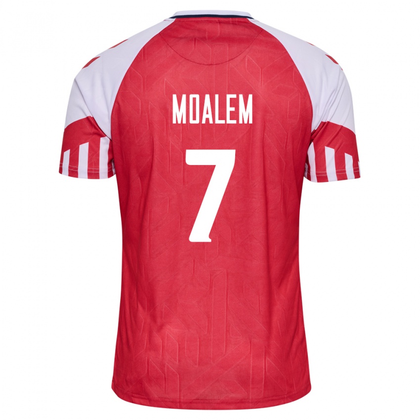 Herren Dänische Jonathan Moalem #7 Rot Heimtrikot Trikot 24-26 T-Shirt Belgien