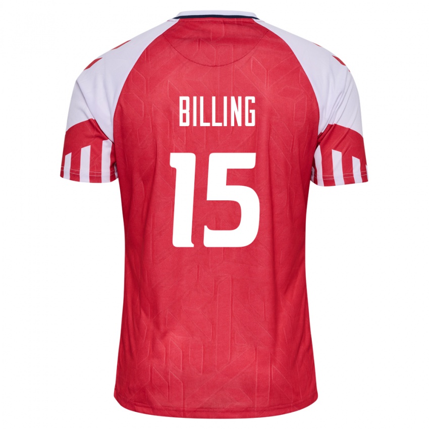 Herren Dänische Philip Billing #15 Rot Heimtrikot Trikot 24-26 T-Shirt Belgien