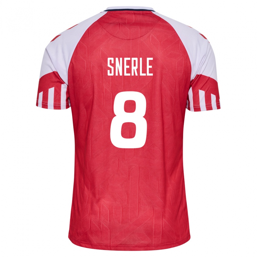 Herren Dänische Emma Snerle #8 Rot Heimtrikot Trikot 24-26 T-Shirt Belgien