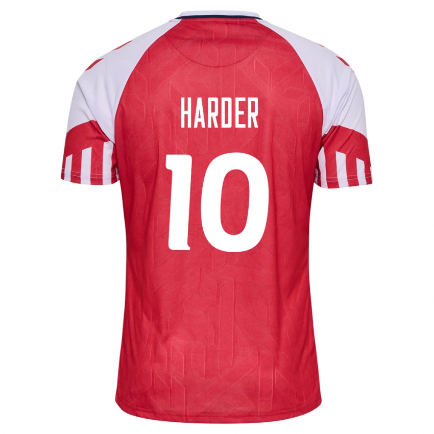 Herren Dänische Pernille Harder #10 Rot Heimtrikot Trikot 24-26 T-Shirt Belgien
