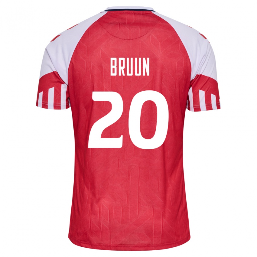 Herren Dänische Signe Bruun #20 Rot Heimtrikot Trikot 24-26 T-Shirt Belgien