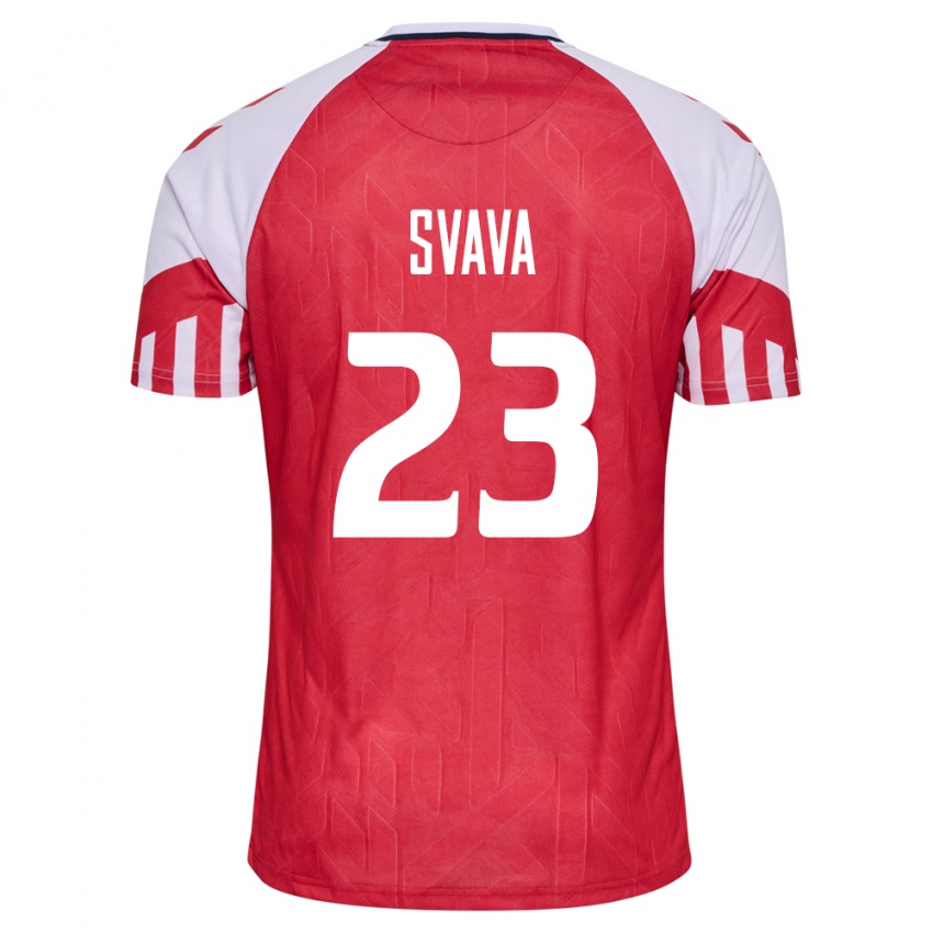 Herren Dänische Sofie Svava #23 Rot Heimtrikot Trikot 24-26 T-Shirt Belgien
