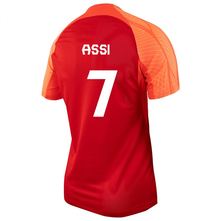 Herren Kanadische Jean Aniel Assi #7 Orangefarben Heimtrikot Trikot 24-26 T-Shirt Belgien