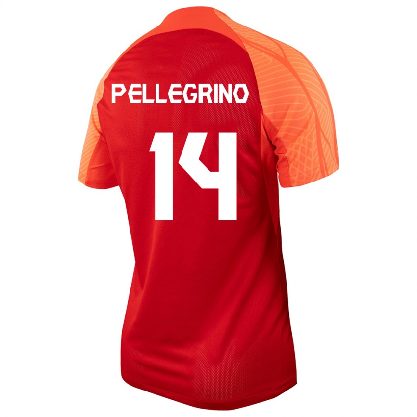 Herren Kanadische Gabriel Pellegrino #14 Orangefarben Heimtrikot Trikot 24-26 T-Shirt Belgien