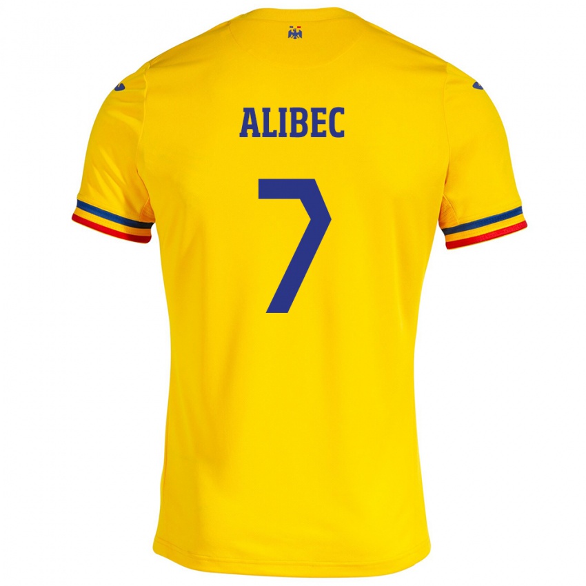 Herren Rumänische Denis Alibec #7 Gelb Heimtrikot Trikot 24-26 T-Shirt Belgien