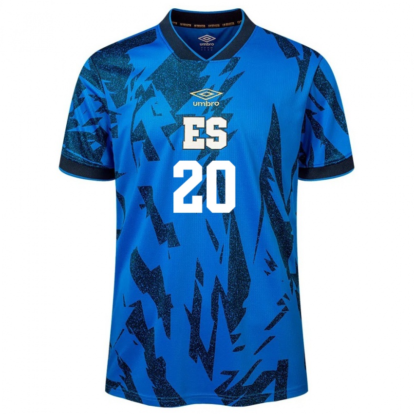 Homme Maillot Salvador Isaac Portillo #20 Bleu Tenues Domicile 24-26 T-Shirt Belgique