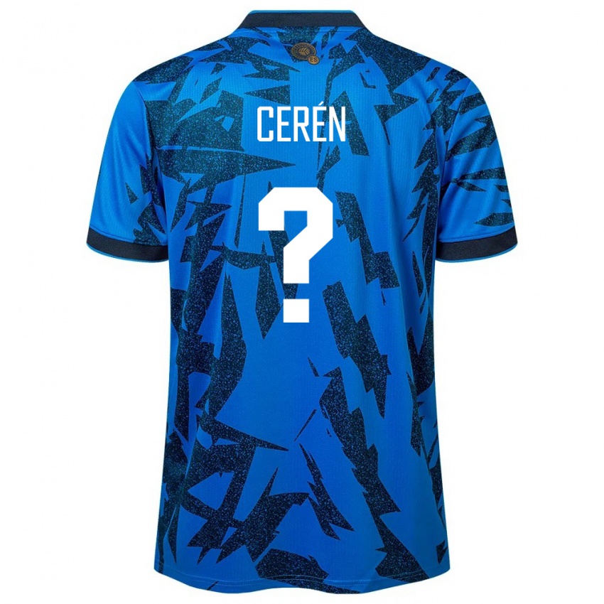 Herren El Salvador Darwin Cerén #0 Blau Heimtrikot Trikot 24-26 T-Shirt Belgien
