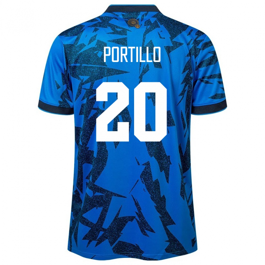 Homme Maillot Salvador Isaac Portillo #20 Bleu Tenues Domicile 24-26 T-Shirt Belgique