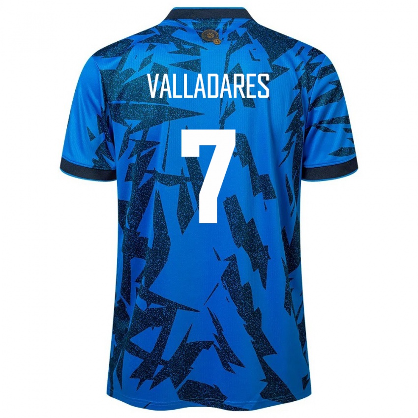Homme Maillot Salvador Jefferson Valladares #7 Bleu Tenues Domicile 24-26 T-Shirt Belgique