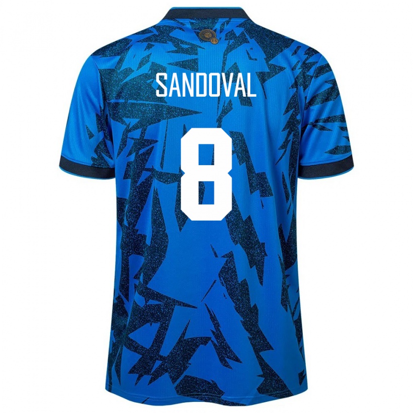 Herren El Salvador Emerson Sandoval #8 Blau Heimtrikot Trikot 24-26 T-Shirt Belgien